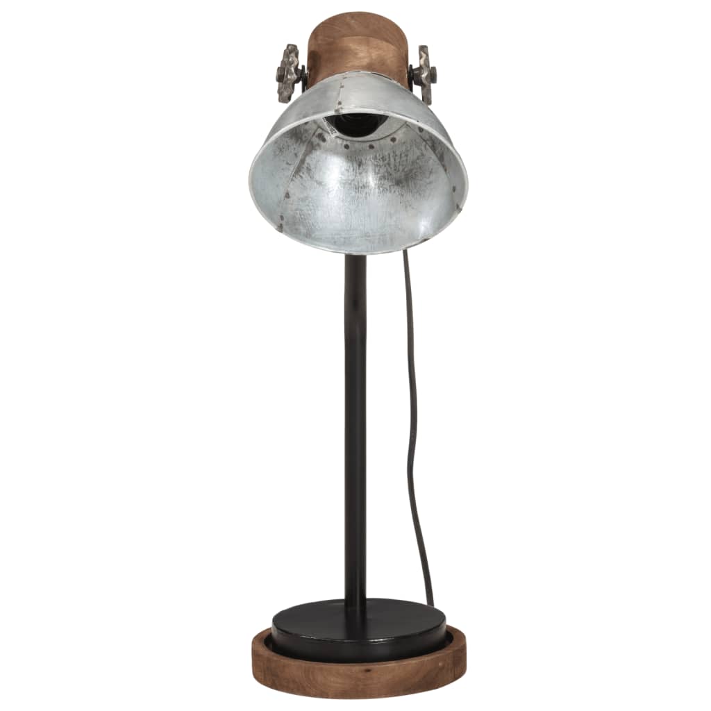 Skrivbordslampa 25 W vintage silver 18x18x60 cm E27