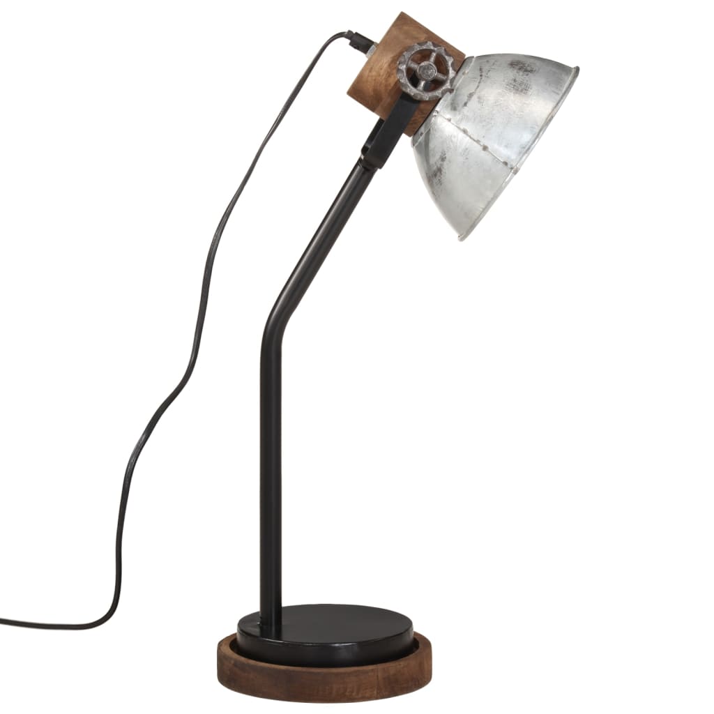 Skrivbordslampa 25 W vintage silver 18x18x60 cm E27