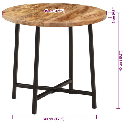 Soffbord 45x45x40 cm massivt mangoträ och järn