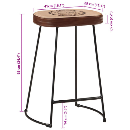 Barstolar 2 st mörkbrun 41x29x62 cm