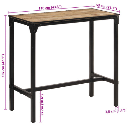 Barbord 110x55x107 cm massivt grovt mangoträ