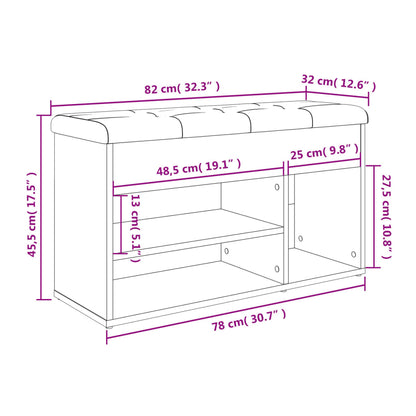 Skobänk vit 82x32x45,5 cm konstruerat trä