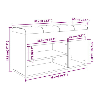 Skobänk betonggrå 82x32x45,5 cm konstruerat trä