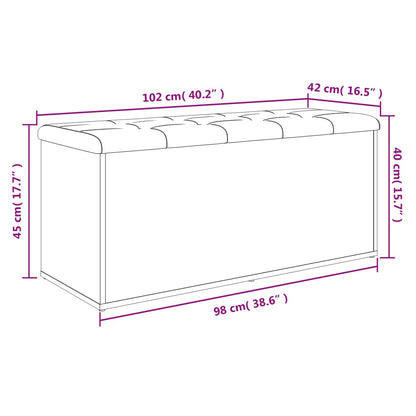 Förvaringsbänk svart 102x42x45 cm konstruerat trä