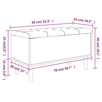 Förvaringsbänk vit 82x42x46 cm konstruerat trä