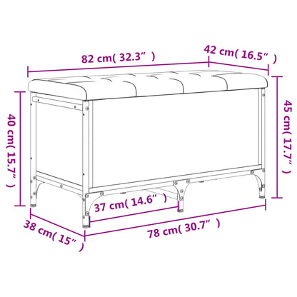 Förvaringsbänk svart 82x42x45 cm konstruerat trä