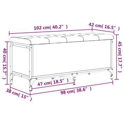 Förvaringsbänk svart 102x42x45 cm konstruerat trä