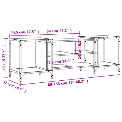 Tv-bänk rökfärgad ek 153x37x50 cm konstruerat trä