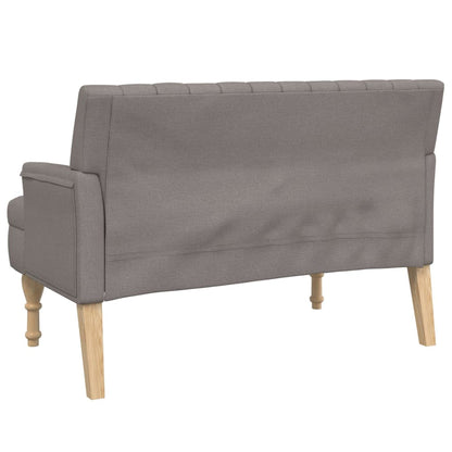 Bänk med dynor taupe 113x64,5x75,5 cm tyg