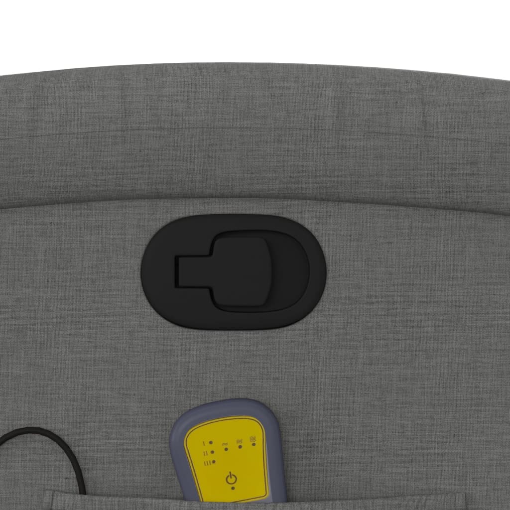 Massagefåtölj mörkgrå tyg