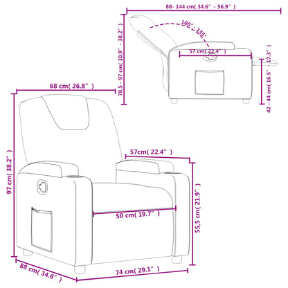 Reclinerfåtölj brun konstläder