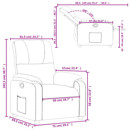 Reclinerfåtölj ljusgrå mikrofibertyg