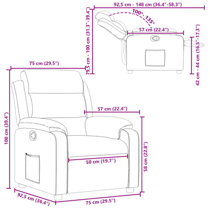 Reclinerfåtölj svart konstläder