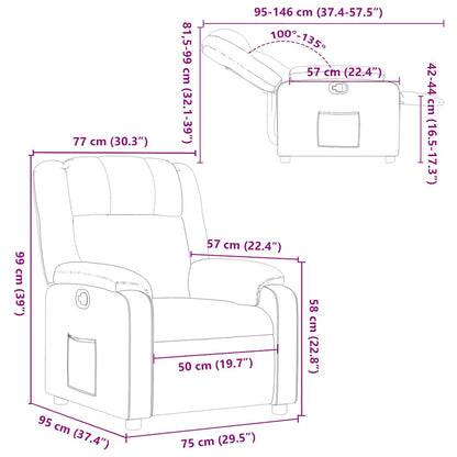 Reclinerfåtölj brun tyg
