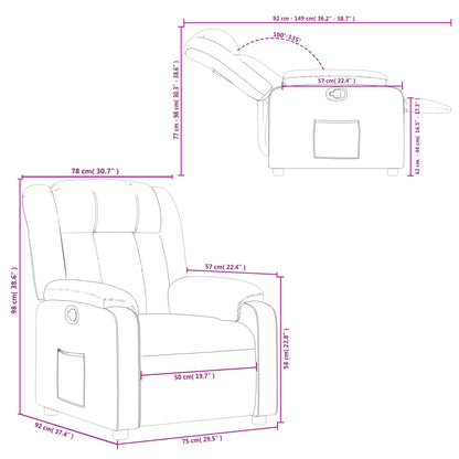 Reclinerfåtölj grå konstläder