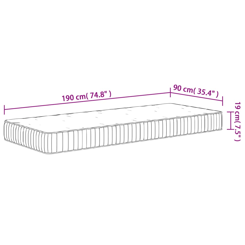 Pocketresårmadrass medium 90x190 cm