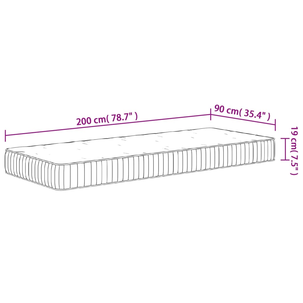 Pocketresårmadrass medium 90x200 cm