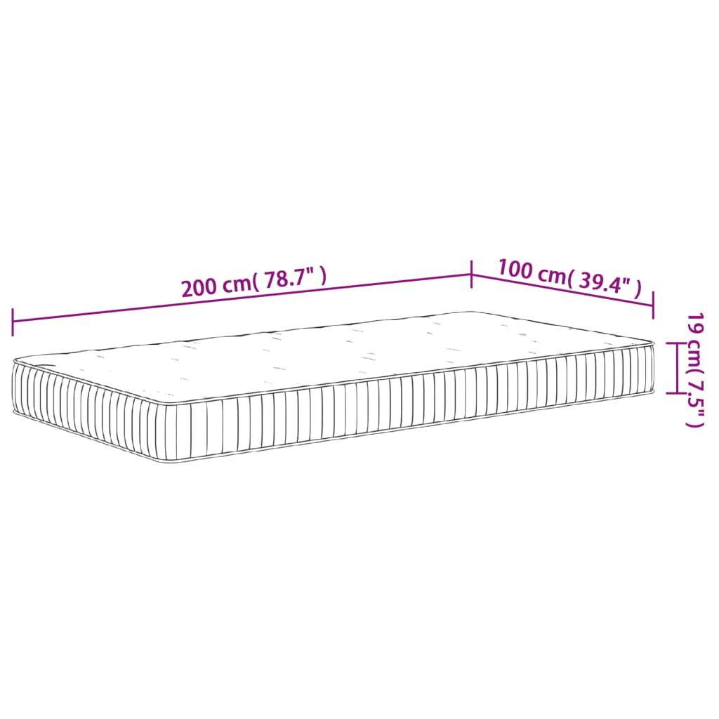 Pocketresårmadrass medium 100x200 cm