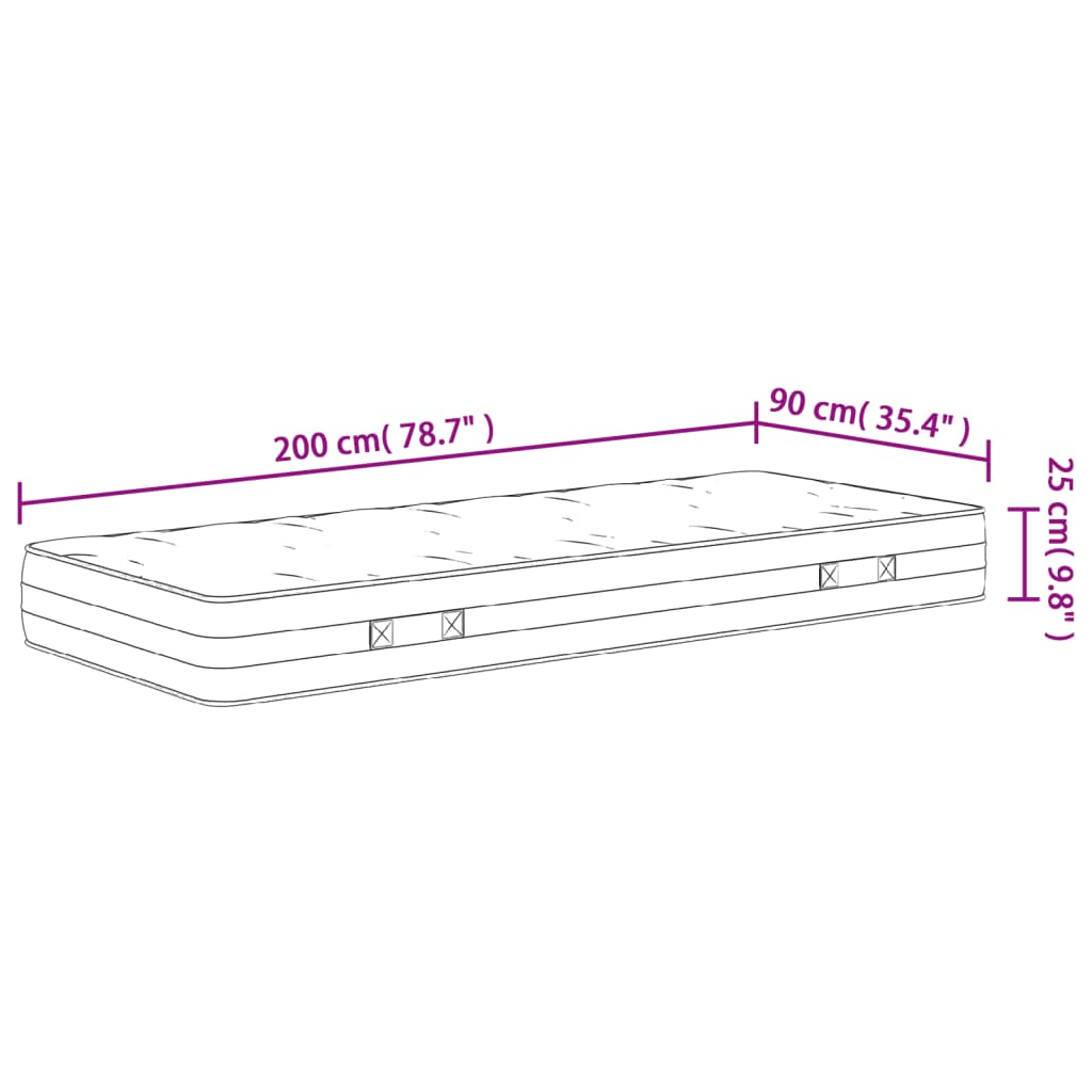 Pocketresårmadrass medium fast 90x200 cm