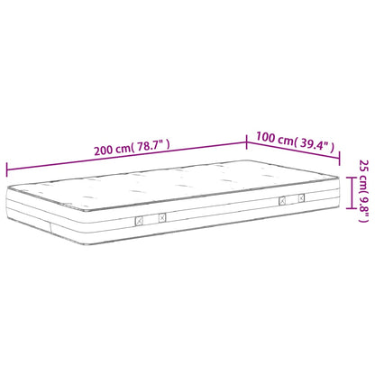 Pocketresårmadrass medium fast 100x200 cm