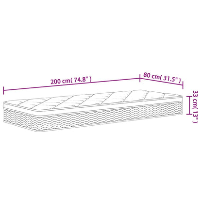 Pocketresårmadrass medium plus 80x200 cm