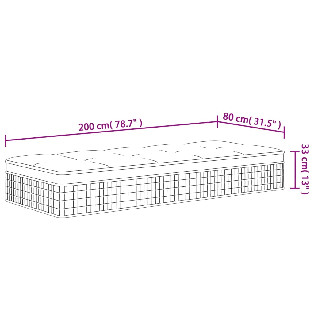 Pocketresårmadrass medium plus 80x200 cm