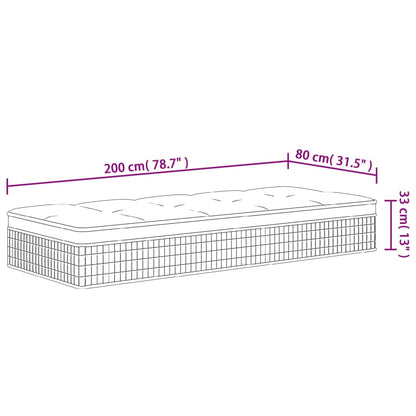 Pocketresårmadrass medium plus 80x200 cm