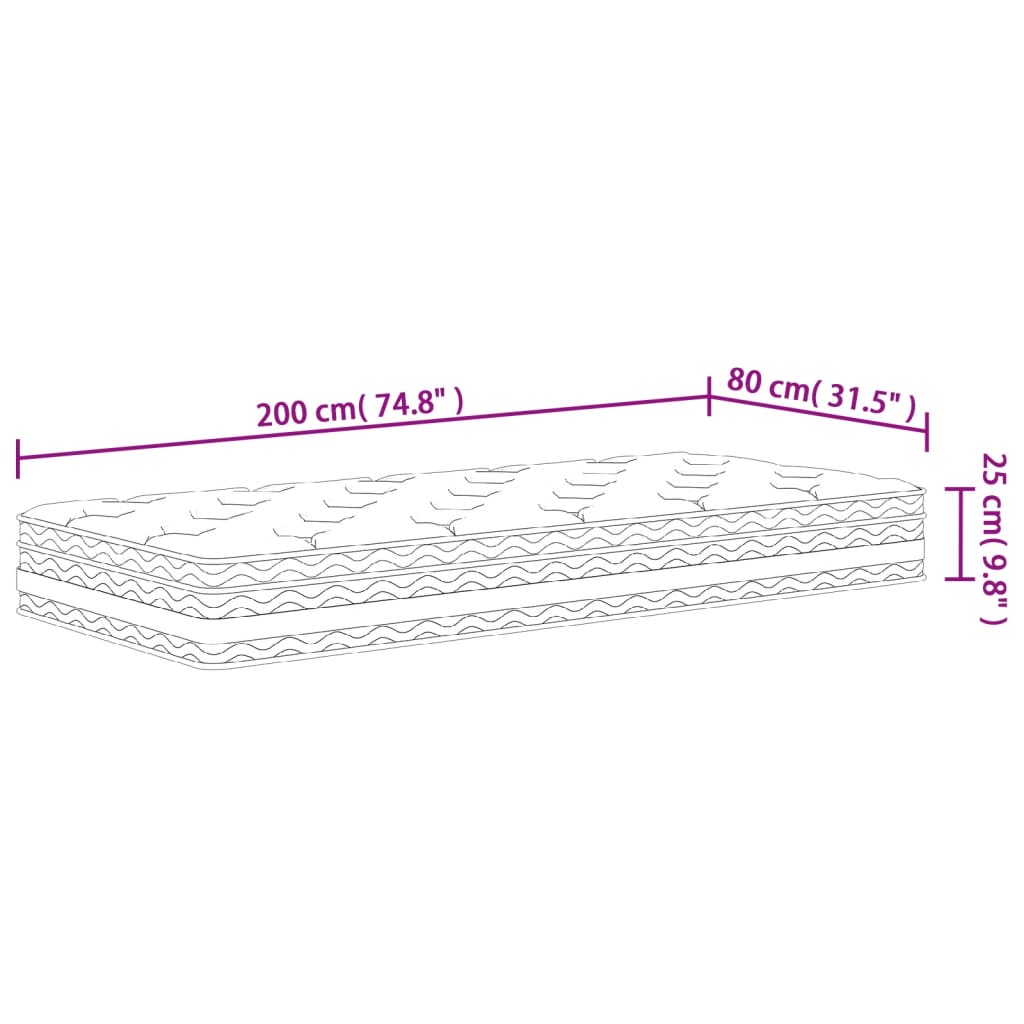 Pocketresårmadrass medium 80x200 cm