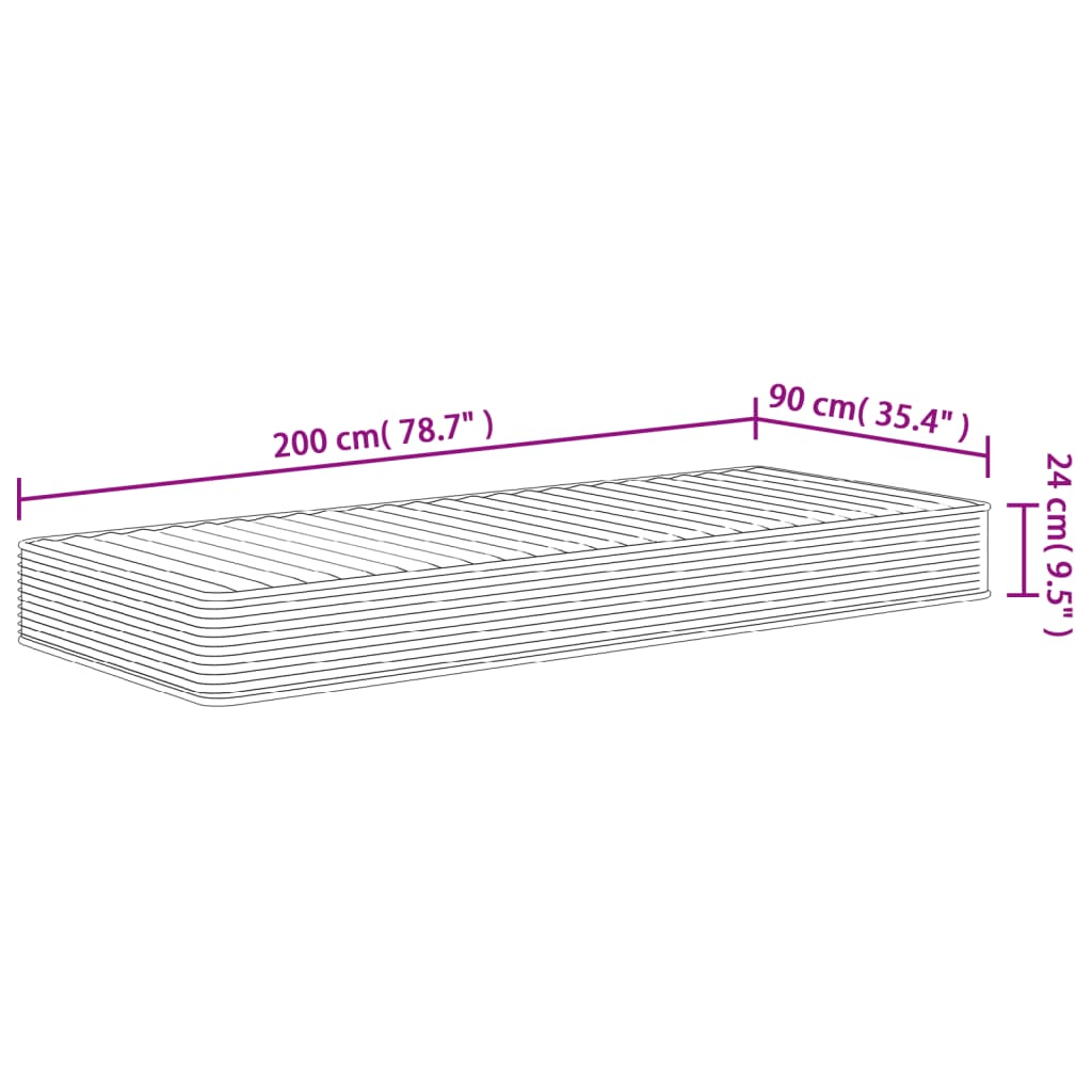 Skummadrass medium mjuk 90x200 cm