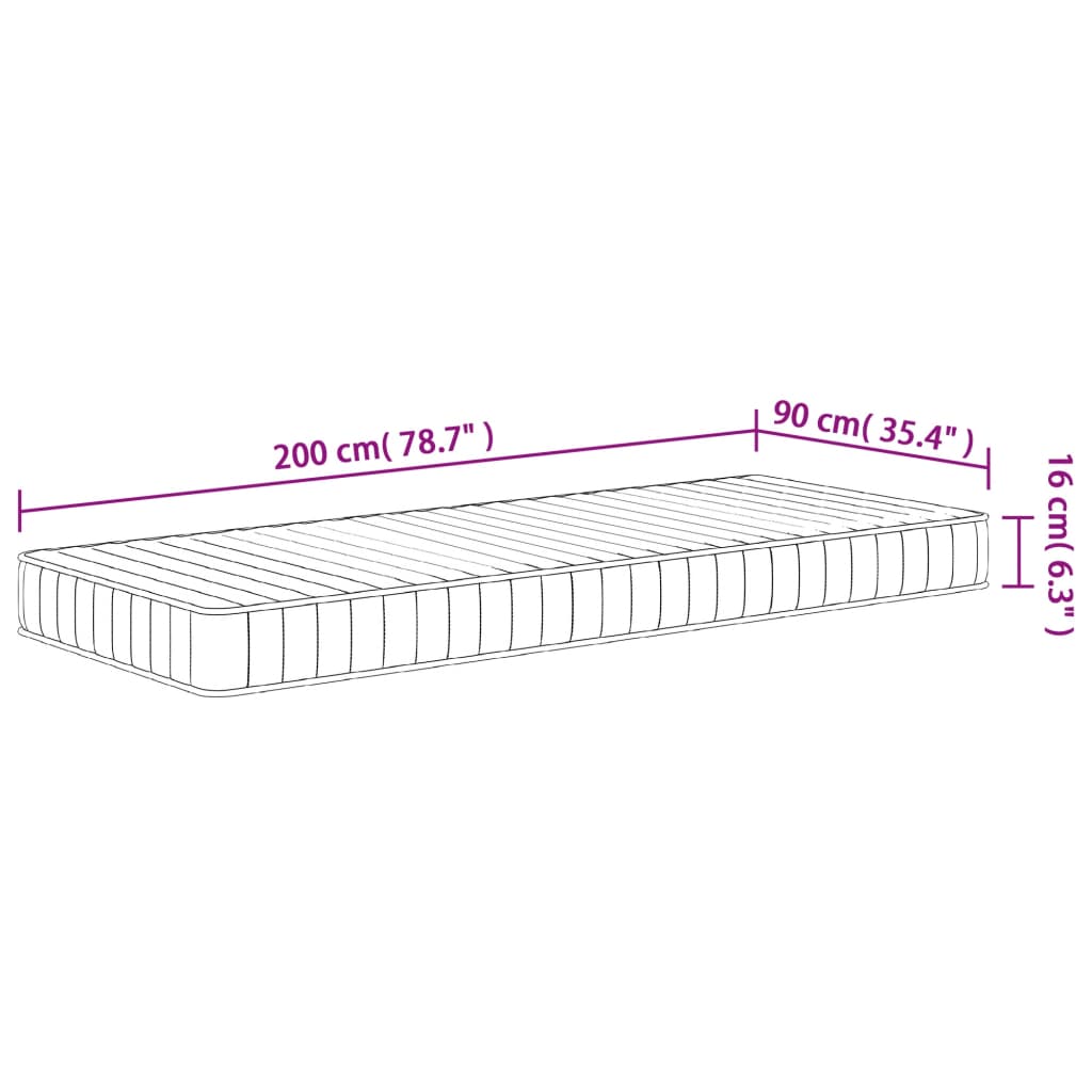 Skummadrass medium mjuk 90x200 cm