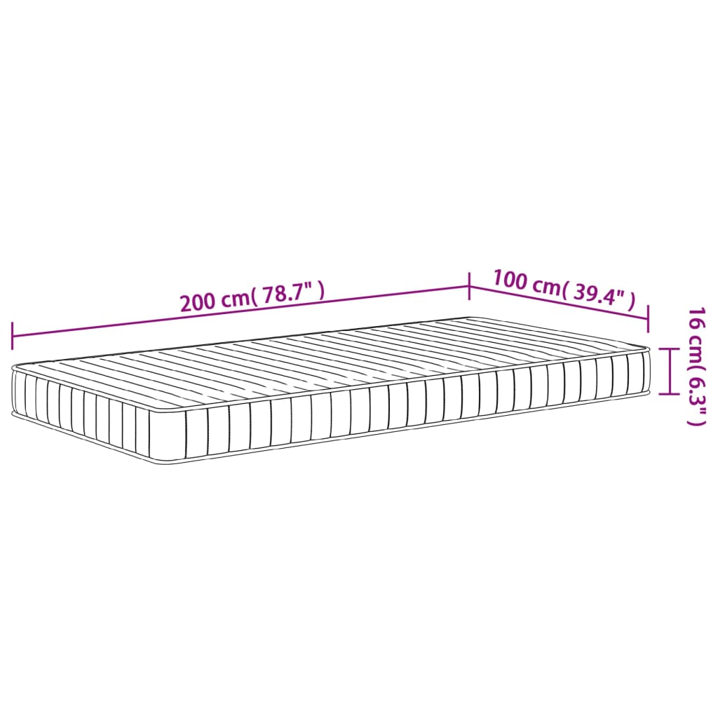 Skummadrass medium mjuk 100x200 cm