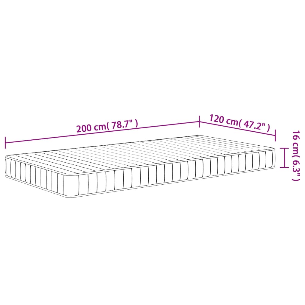 Skummadrass medium mjuk 120x200 cm