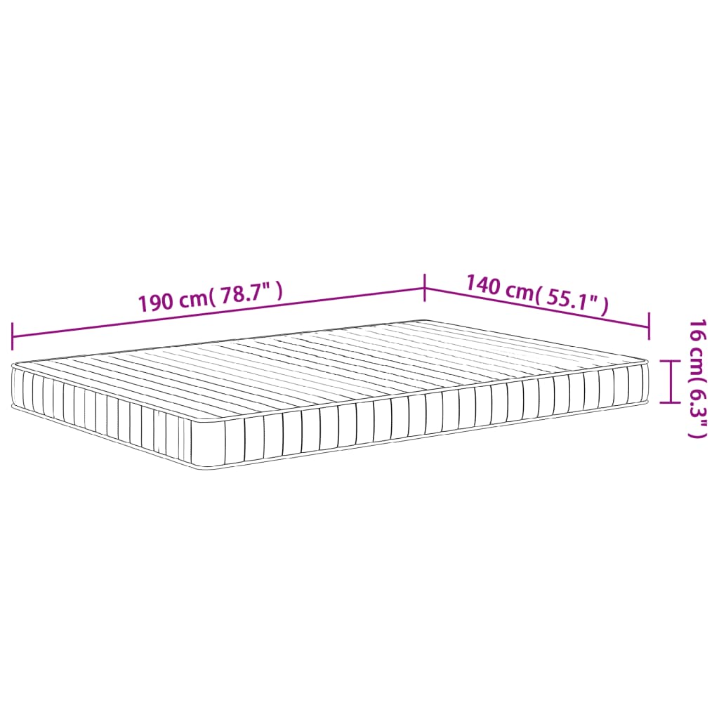 Skummadrass medium mjuk 140x190 cm