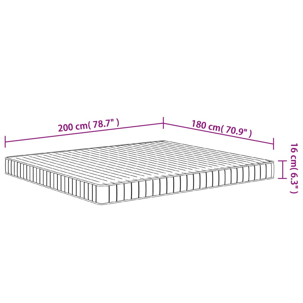 Skummadrass medium mjuk 180x200 cm