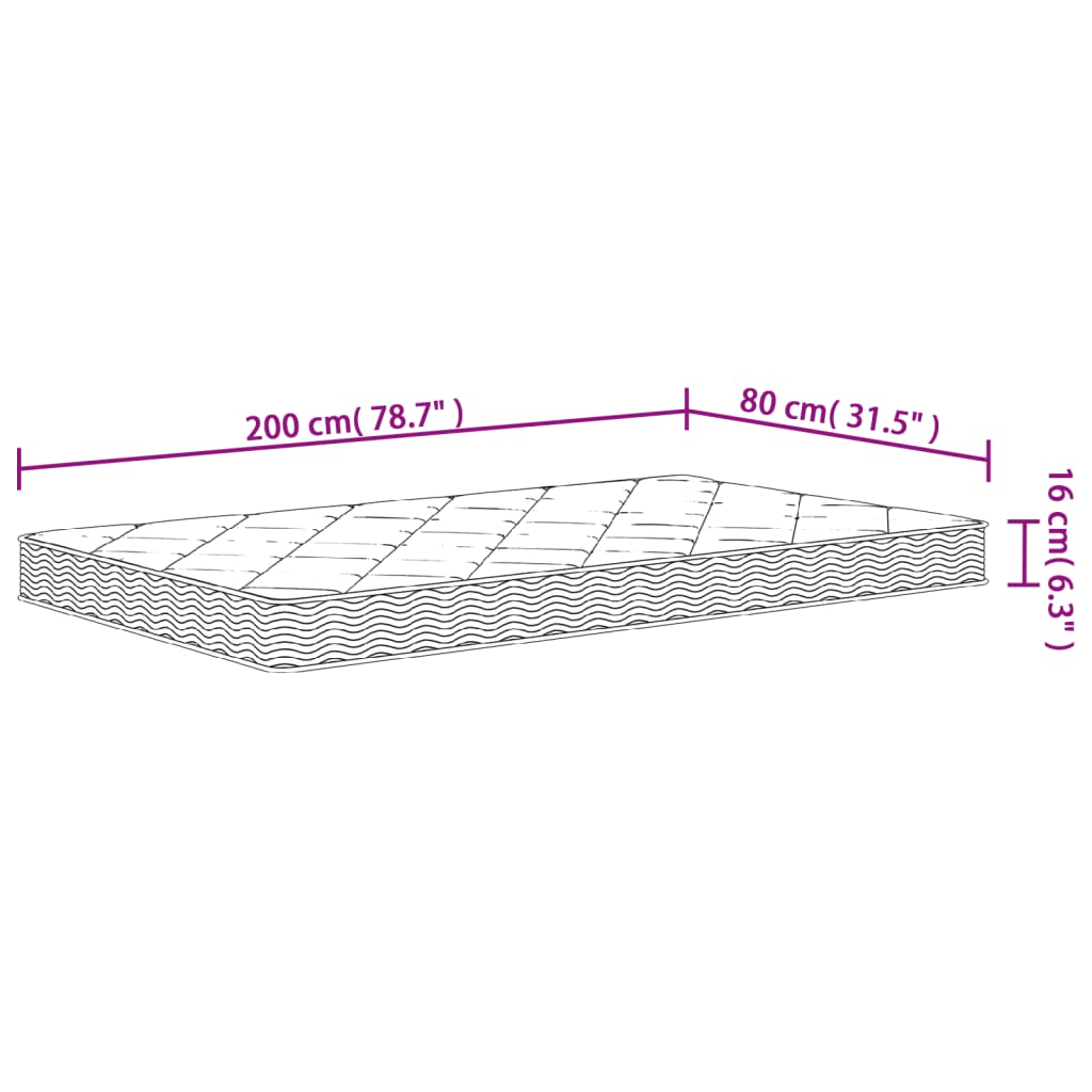 Skummadrass medium mjuk 80x200 cm