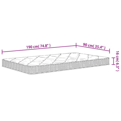 Skummadrass medium mjuk 90x190 cm