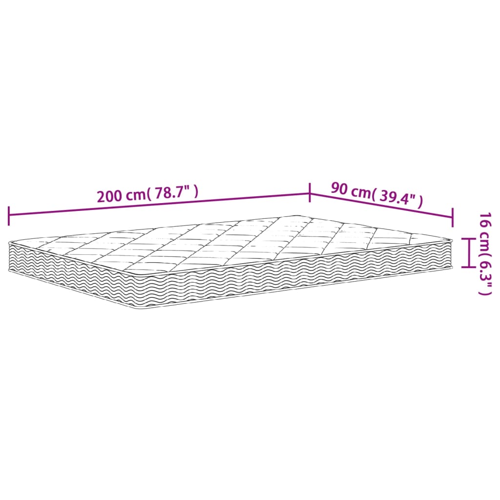 Skummadrass medium mjuk 90x200 cm