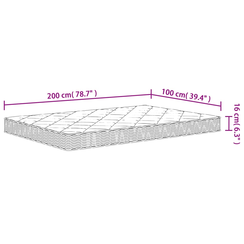 Skummadrass medium mjuk 100x200 cm