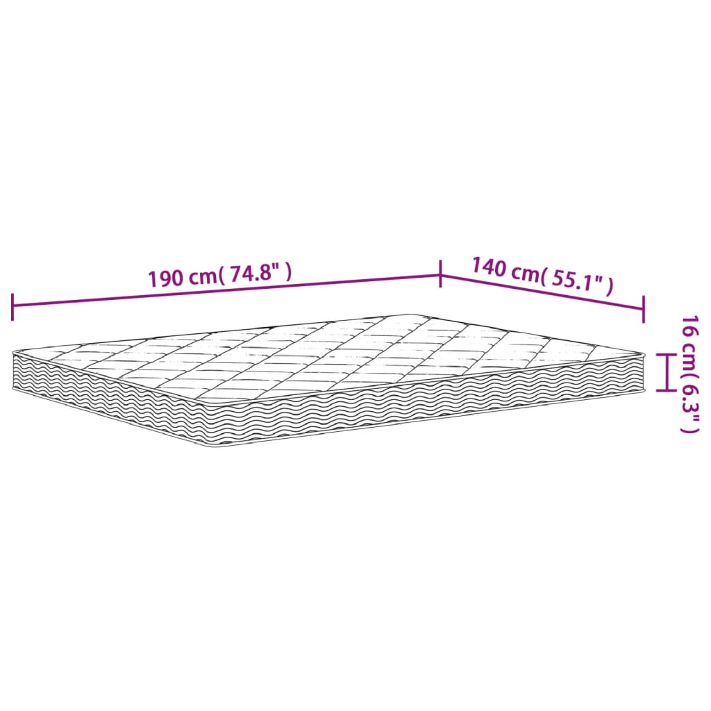 Skummadrass medium mjuk 140x190 cm