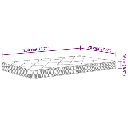 Skummadrass medium mjuk 70x200 cm