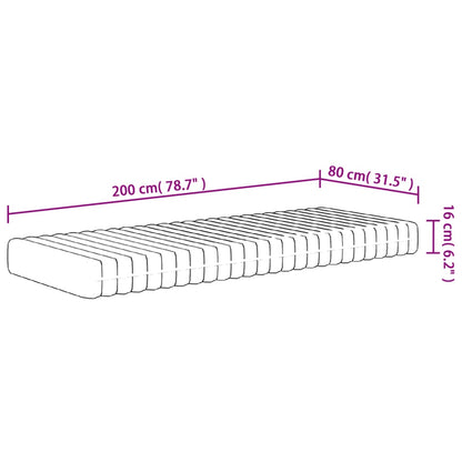 Skummadrass medium mjuk 80x200 cm