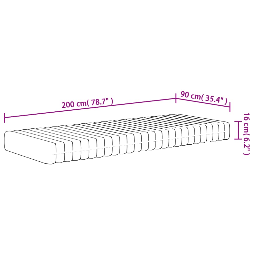 Skummadrass medium mjuk 90x200 cm