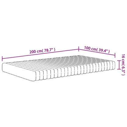 Skummadrass medium mjuk 100x200 cm