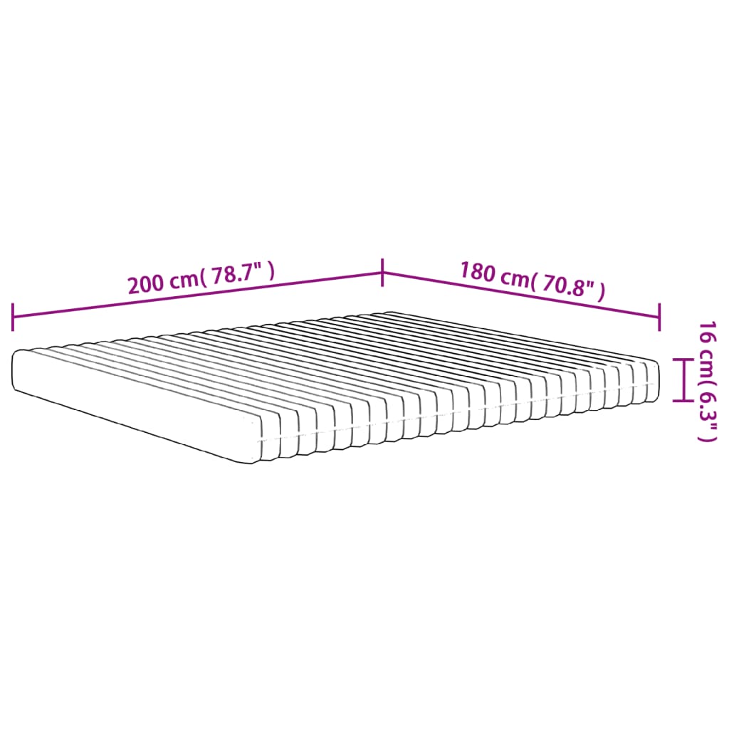 Skummadrass medium mjuk 180x200 cm