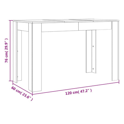 Matbord brun ek 120x60x76 cm konstruerat trä