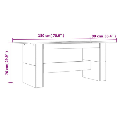 Matbord rökfärgad ek 180x90x76 cm konstruerat trä