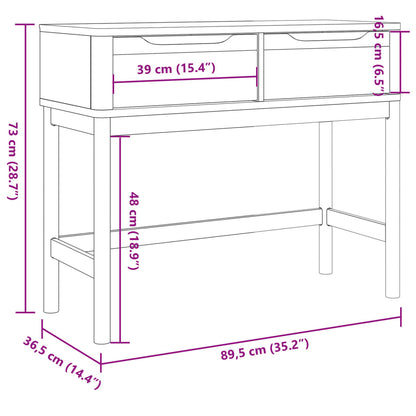 Konsolbord FLORO vaxbrun 89,5x36,5x73 cm massiv furu