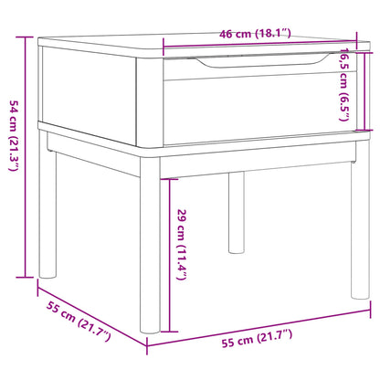 Lampbrod FLORO vit 55x55x54 cm massiv furu