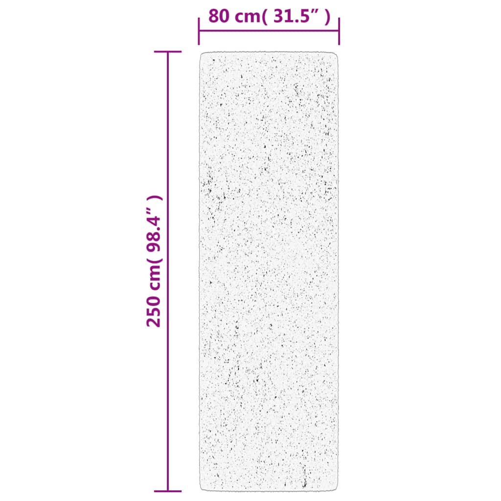 Mjuk matta HUARTE med kort lugg tvättbar antracit 80x250 cm