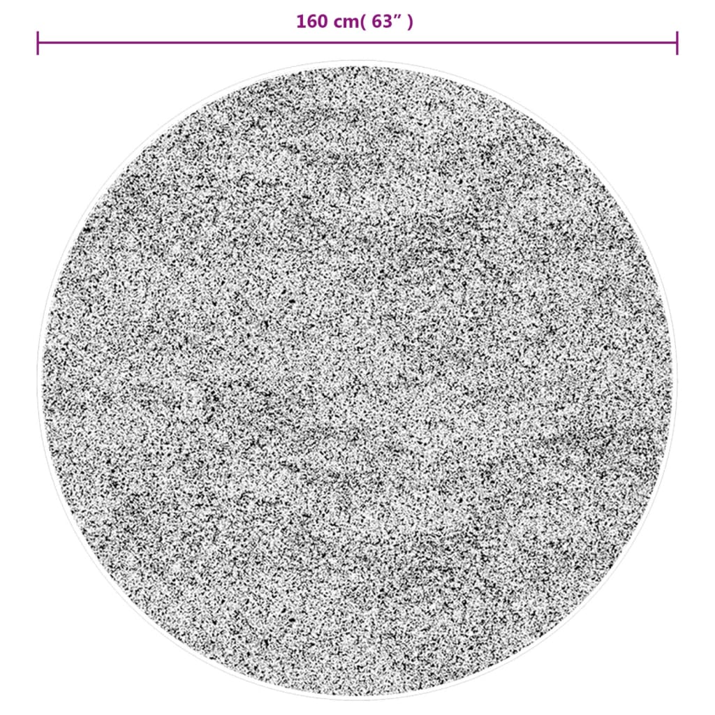 Mjuk matta HUARTE med kort lugg tvättbar antracit Ø 160 cm